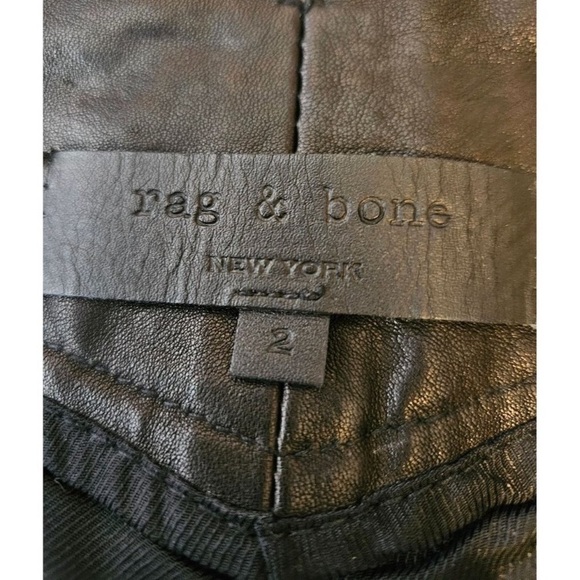 Rag & Bone The Sarah High Rise Leather Pants Women Size 2 - Picture 4 of 5
